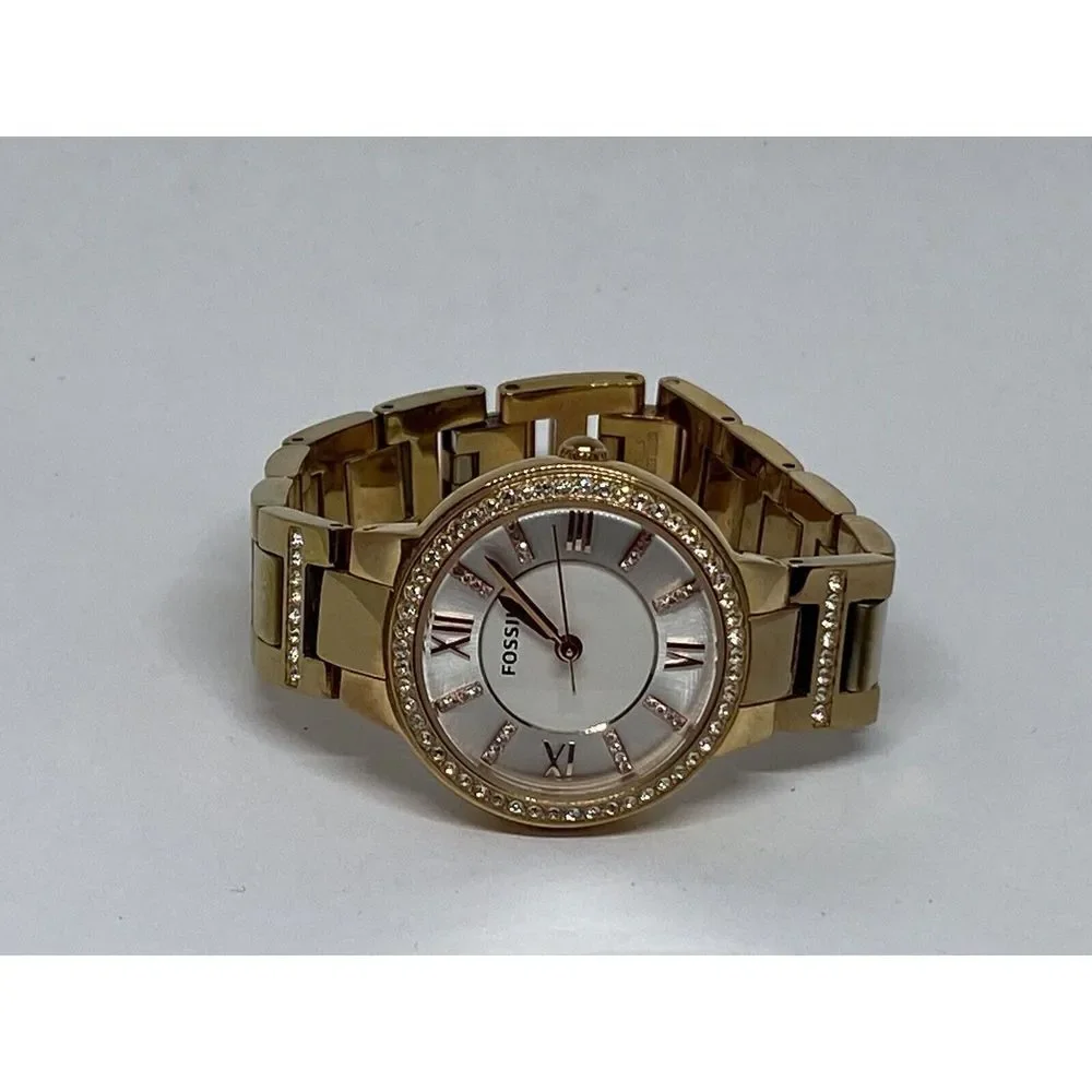 Fossil ES3284 Women's Gold Stainless Steel Analog Silver Dial Quartz Watch JK853
